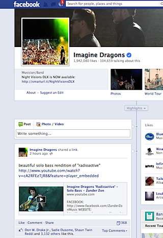 Imagine Dragons Facebook 2